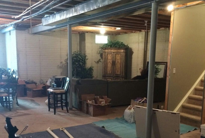 finished basement Novi Before