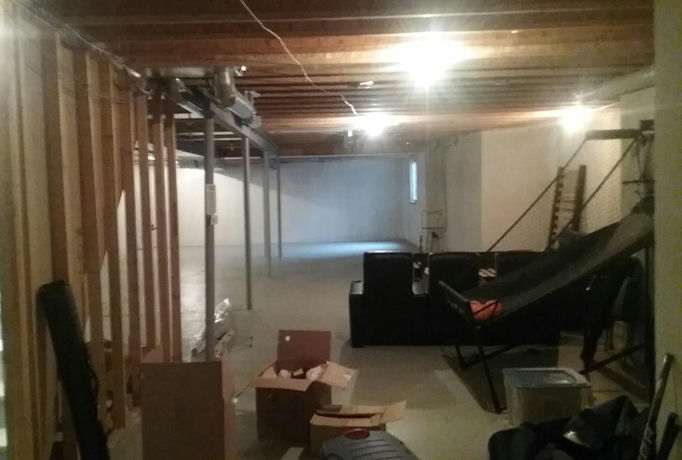 finished basement Novi Before