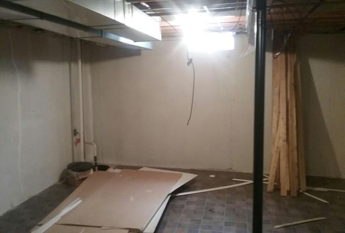 finished basement Livonia Before
