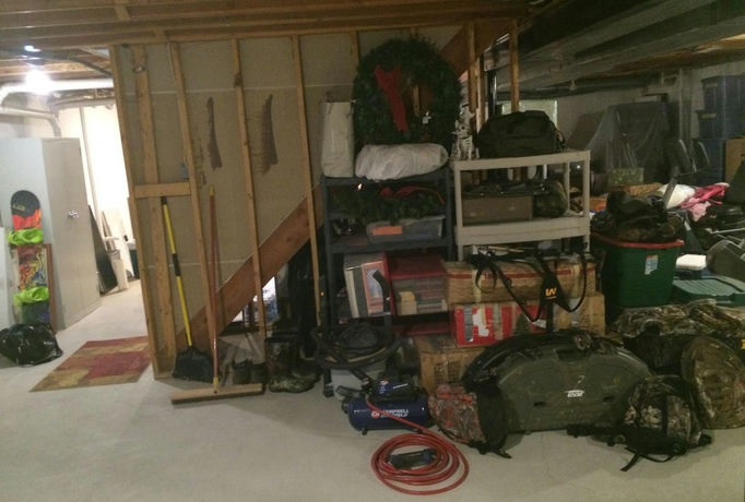 finished basement Northville Before