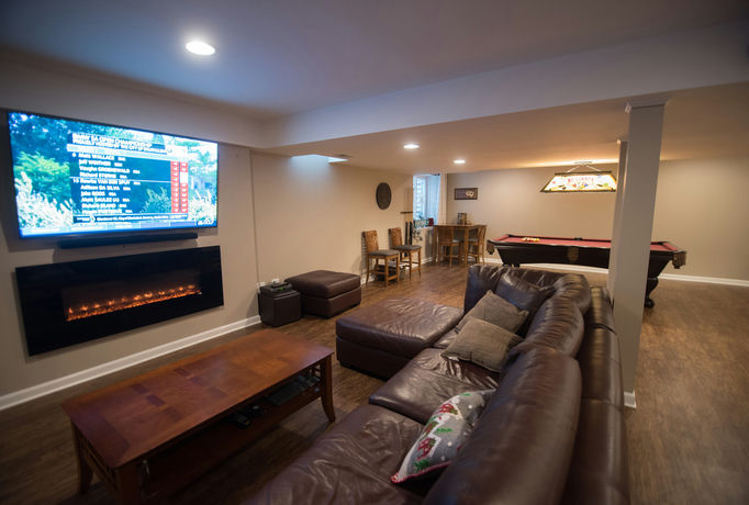 finished basement Westland After